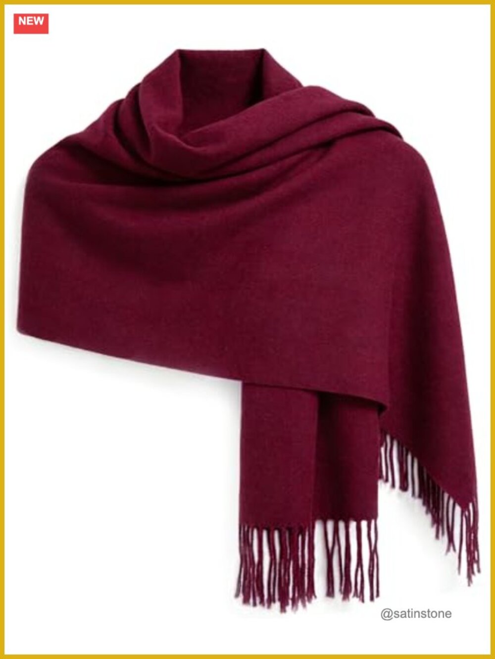 Soft Plush Fringe Wrap Shawl, Cashmere-Like Polyester, Versatile Styling